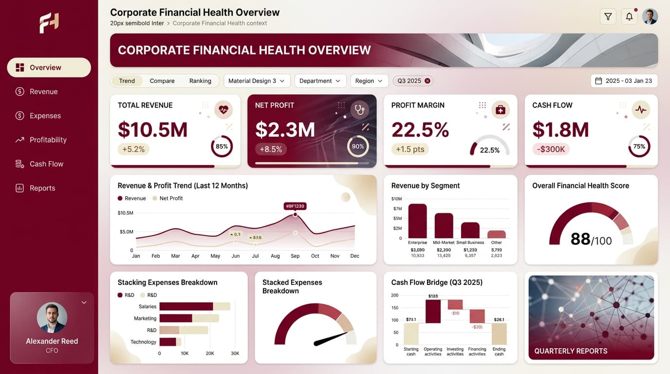 Dark editorial dashboard inspiration